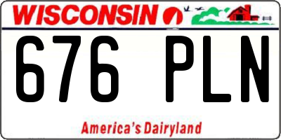WI license plate 676PLN