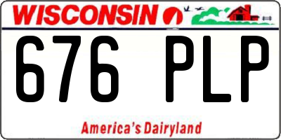WI license plate 676PLP