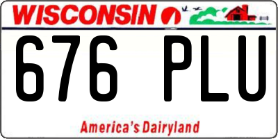 WI license plate 676PLU