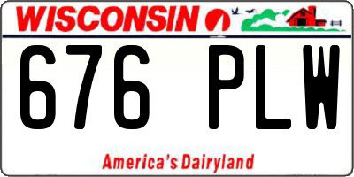 WI license plate 676PLW