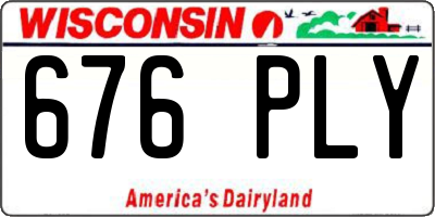 WI license plate 676PLY