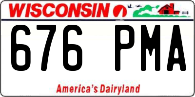 WI license plate 676PMA