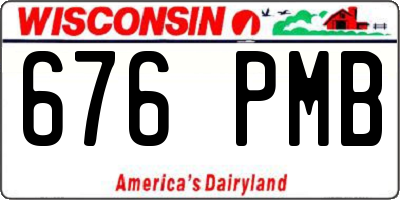 WI license plate 676PMB