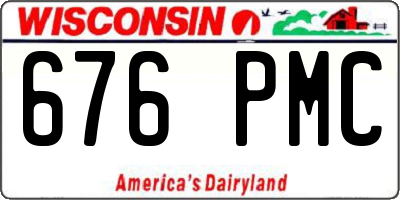 WI license plate 676PMC
