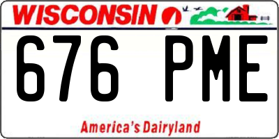 WI license plate 676PME