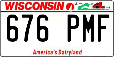 WI license plate 676PMF