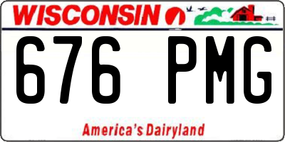 WI license plate 676PMG