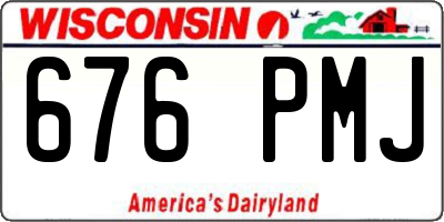 WI license plate 676PMJ