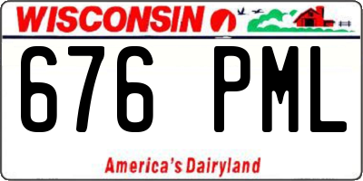 WI license plate 676PML