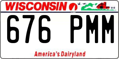 WI license plate 676PMM