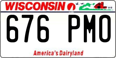 WI license plate 676PMO