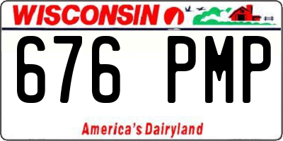 WI license plate 676PMP