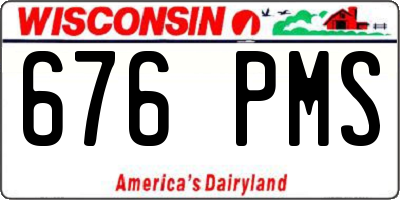 WI license plate 676PMS