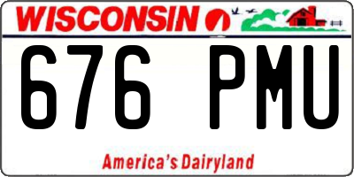 WI license plate 676PMU
