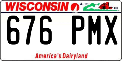 WI license plate 676PMX