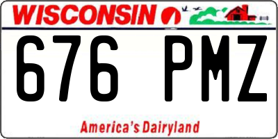 WI license plate 676PMZ