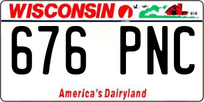 WI license plate 676PNC
