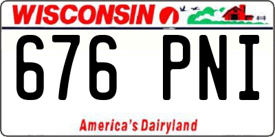 WI license plate 676PNI