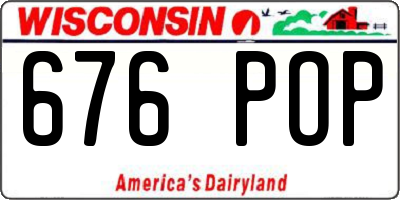 WI license plate 676POP