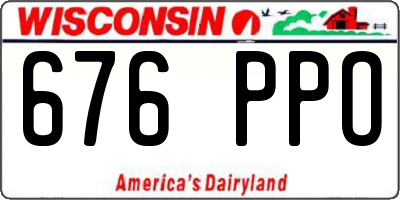 WI license plate 676PPO