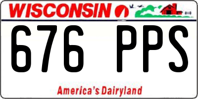 WI license plate 676PPS