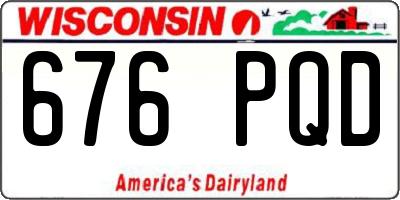 WI license plate 676PQD