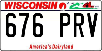 WI license plate 676PRV