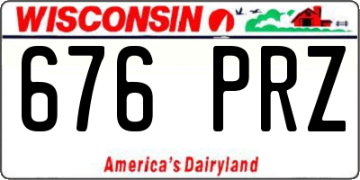 WI license plate 676PRZ