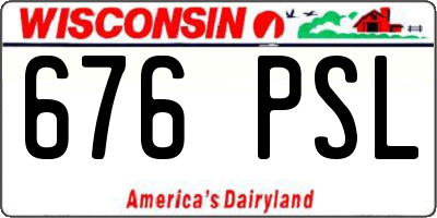 WI license plate 676PSL