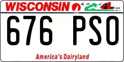 WI license plate 676PSO