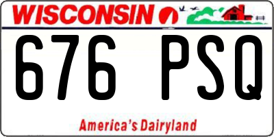 WI license plate 676PSQ