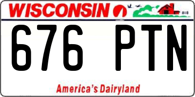 WI license plate 676PTN