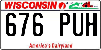 WI license plate 676PUH