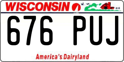 WI license plate 676PUJ