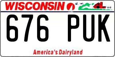 WI license plate 676PUK