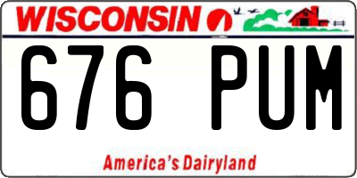 WI license plate 676PUM