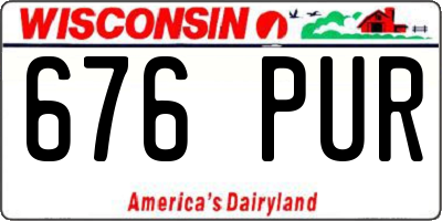 WI license plate 676PUR