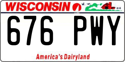 WI license plate 676PWY