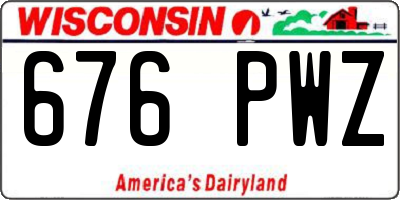 WI license plate 676PWZ