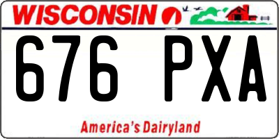 WI license plate 676PXA
