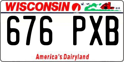 WI license plate 676PXB