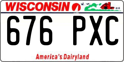 WI license plate 676PXC