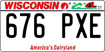 WI license plate 676PXE