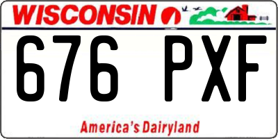WI license plate 676PXF