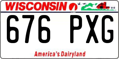 WI license plate 676PXG