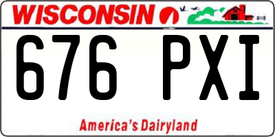 WI license plate 676PXI