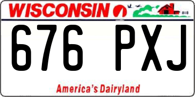 WI license plate 676PXJ