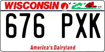 WI license plate 676PXK