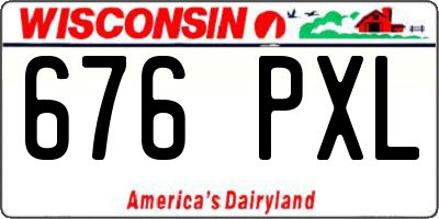 WI license plate 676PXL