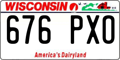 WI license plate 676PXO